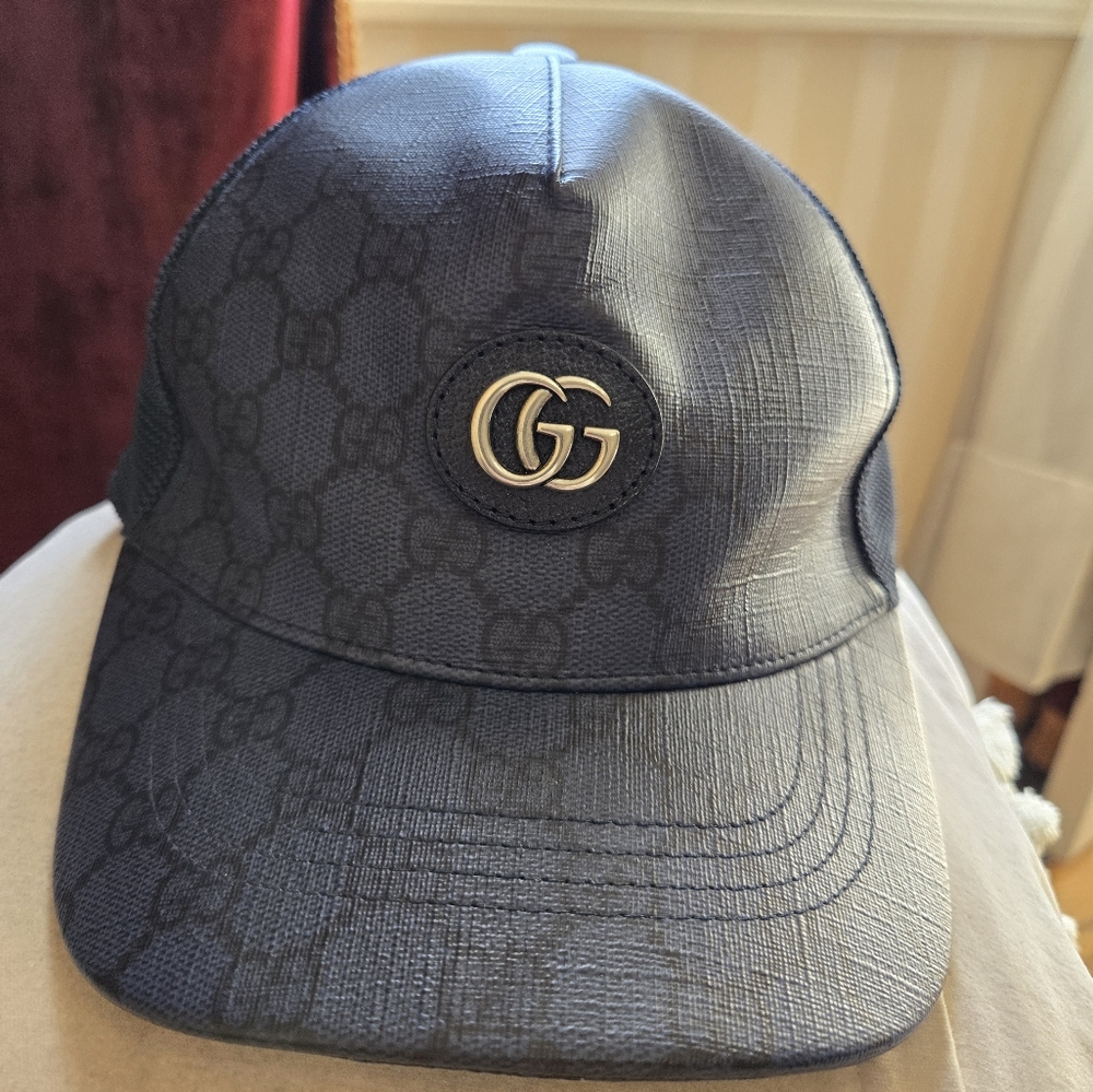 GG supreme baseball hat blue and dark blue
